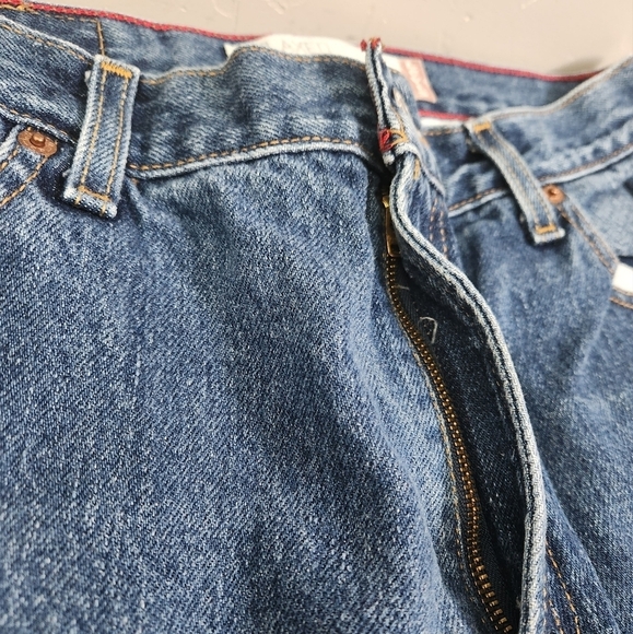 Levis‎ 550 Blue Jeans 12 Relaxed Tapered Vintage Thick Solid Fabric Casual Comfy - Picture 7 of 10